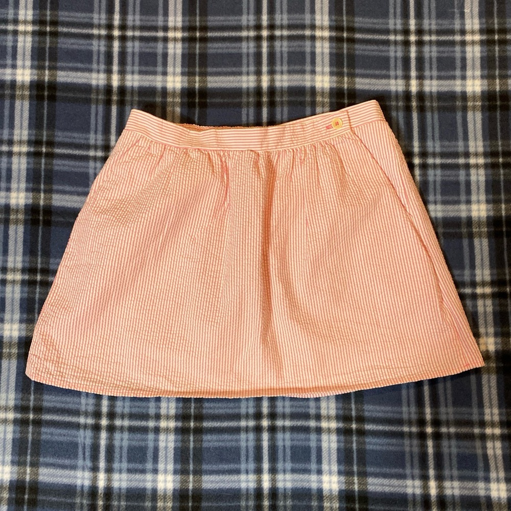 Lilly Pulitzer Seersucker Golf/Tennis Skirt Pink Striped‎  Size Medium